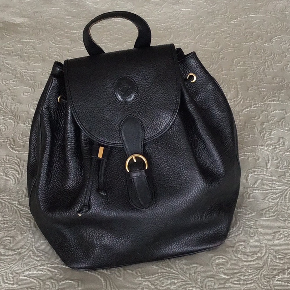 Vintage Mark Cross black leather backpack
